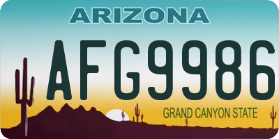 AZ license plate AFG9986
