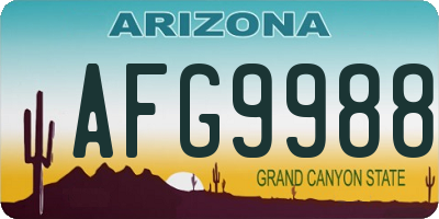 AZ license plate AFG9988