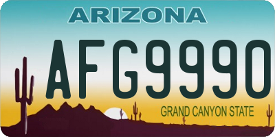 AZ license plate AFG9990