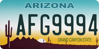 AZ license plate AFG9994
