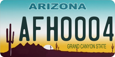 AZ license plate AFH0004