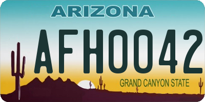AZ license plate AFH0042