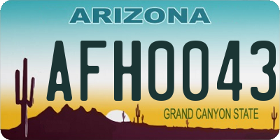 AZ license plate AFH0043