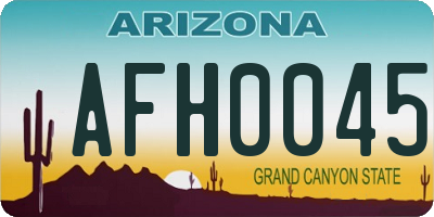 AZ license plate AFH0045