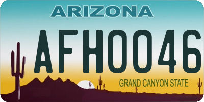 AZ license plate AFH0046