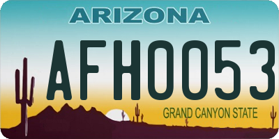 AZ license plate AFH0053
