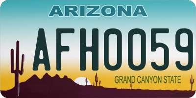 AZ license plate AFH0059