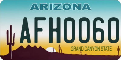 AZ license plate AFH0060