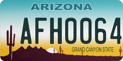 AZ license plate AFH0064