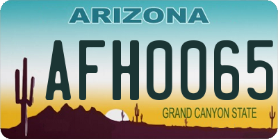 AZ license plate AFH0065