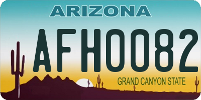AZ license plate AFH0082