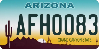 AZ license plate AFH0083
