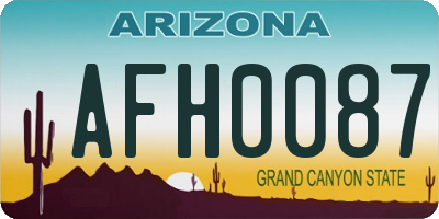 AZ license plate AFH0087