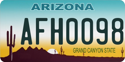 AZ license plate AFH0098