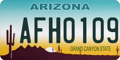 AZ license plate AFH0109