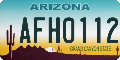 AZ license plate AFH0112