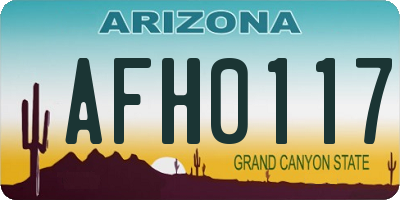 AZ license plate AFH0117