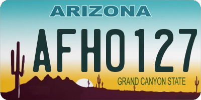 AZ license plate AFH0127