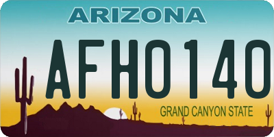 AZ license plate AFH0140