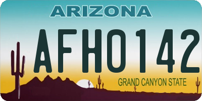 AZ license plate AFH0142