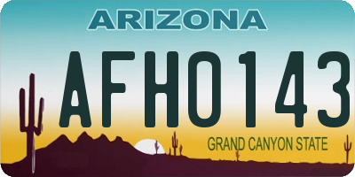 AZ license plate AFH0143