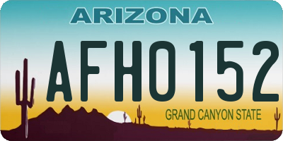 AZ license plate AFH0152
