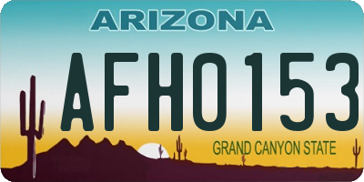 AZ license plate AFH0153