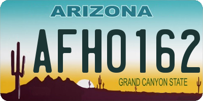 AZ license plate AFH0162