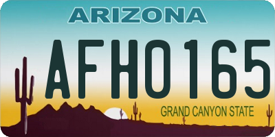 AZ license plate AFH0165