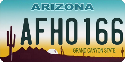 AZ license plate AFH0166
