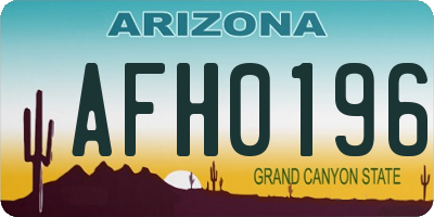 AZ license plate AFH0196