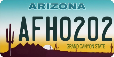 AZ license plate AFH0202