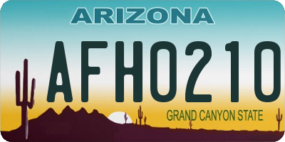 AZ license plate AFH0210