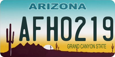AZ license plate AFH0219