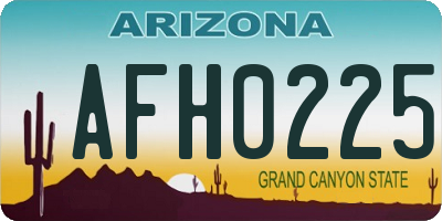 AZ license plate AFH0225