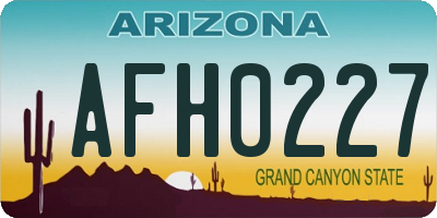 AZ license plate AFH0227