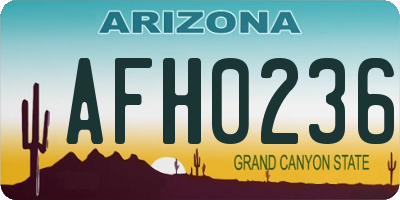 AZ license plate AFH0236