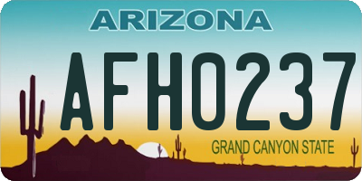 AZ license plate AFH0237