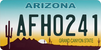 AZ license plate AFH0241