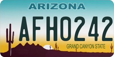 AZ license plate AFH0242