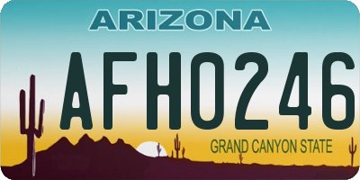 AZ license plate AFH0246