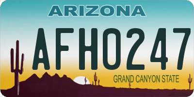 AZ license plate AFH0247
