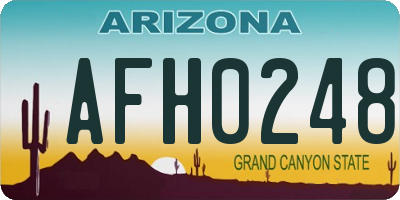 AZ license plate AFH0248