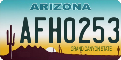 AZ license plate AFH0253