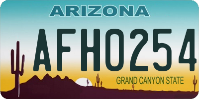 AZ license plate AFH0254