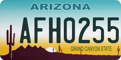 AZ license plate AFH0255
