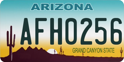 AZ license plate AFH0256