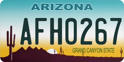 AZ license plate AFH0267
