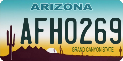 AZ license plate AFH0269
