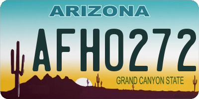 AZ license plate AFH0272